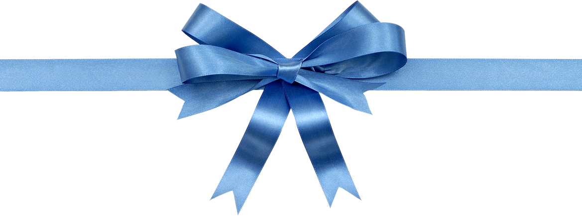 Blue gift ribbon and bow